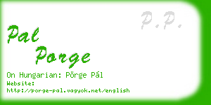pal porge business card